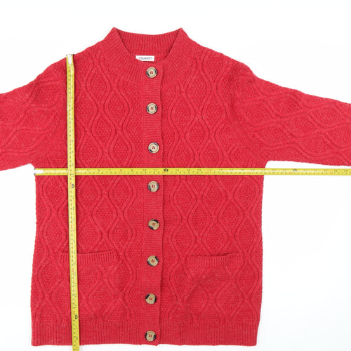 Damart Women’s Red Cable Knit Button Cardigan Size 18/20