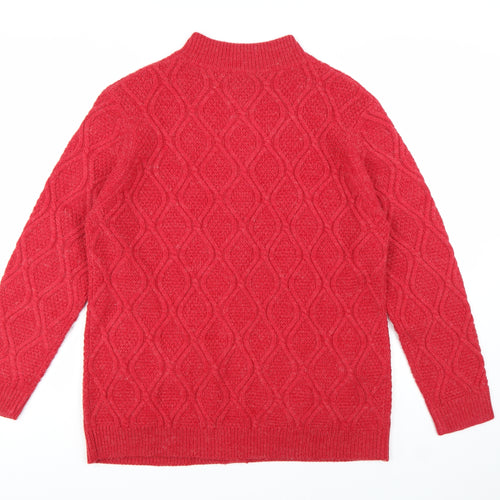 Damart Women’s Red Cable Knit Button Cardigan Size 18/20