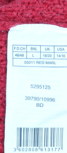 Damart Women’s Red Cable Knit Button Cardigan Size 18/20