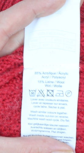 Damart Women’s Red Cable Knit Button Cardigan Size 18/20