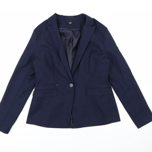 F&F Women Blue Size 16 Tailored One Button Blazer Jacket