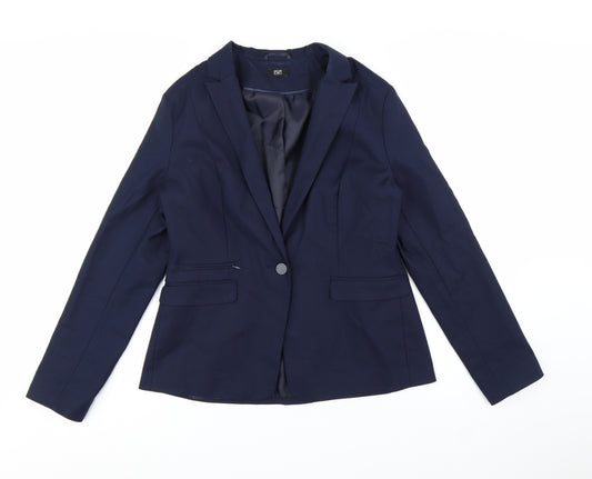 F&F Women Blue Size 16 Tailored One Button Blazer Jacket