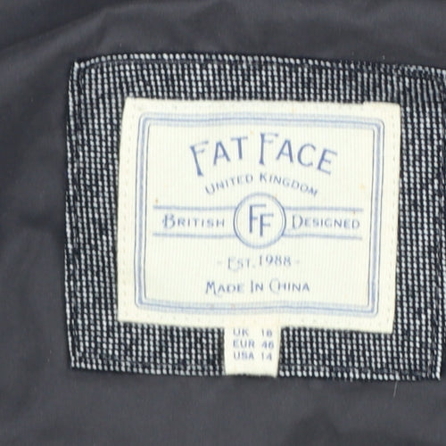 Fat Face Women's Grey Puffer Waistcoat Size 18 Winter Casual