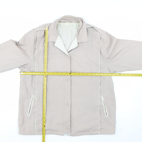 Eleganzé Women's Beige Cotton Blend Button Jacket Size 14