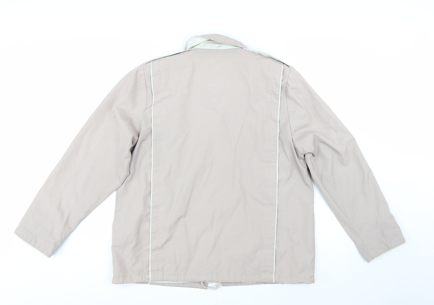 Eleganzé Women's Beige Cotton Blend Button Jacket Size 14