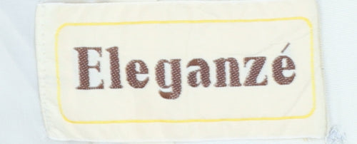 Eleganzé Women's Beige Cotton Blend Button Jacket Size 14