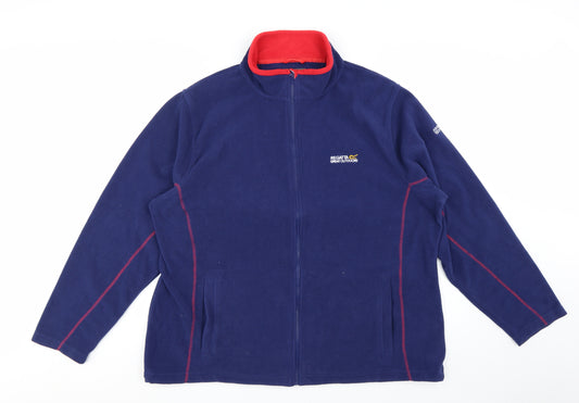 Regatta Women Blue Fleece Full Zip Jacket Size 22 Outdoor