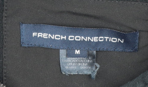 French Connection Women's Black Mid-Length Hooded Softshell Jacket M