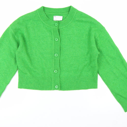 ASOS DESIGN Women's Green Wool Blend Crew Neck Cardigan S