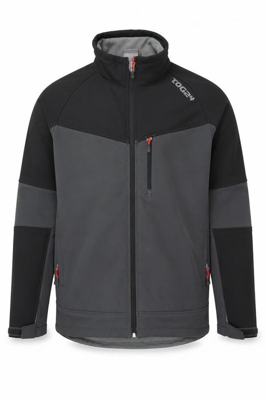 TOG24 Men’s Grey Softshell Jacket M Water Resistant Windproof Outdoor