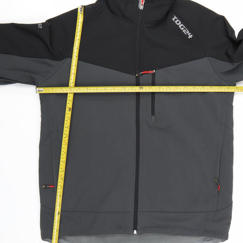 TOG24 Men’s Grey Softshell Jacket M Water Resistant Windproof Outdoor