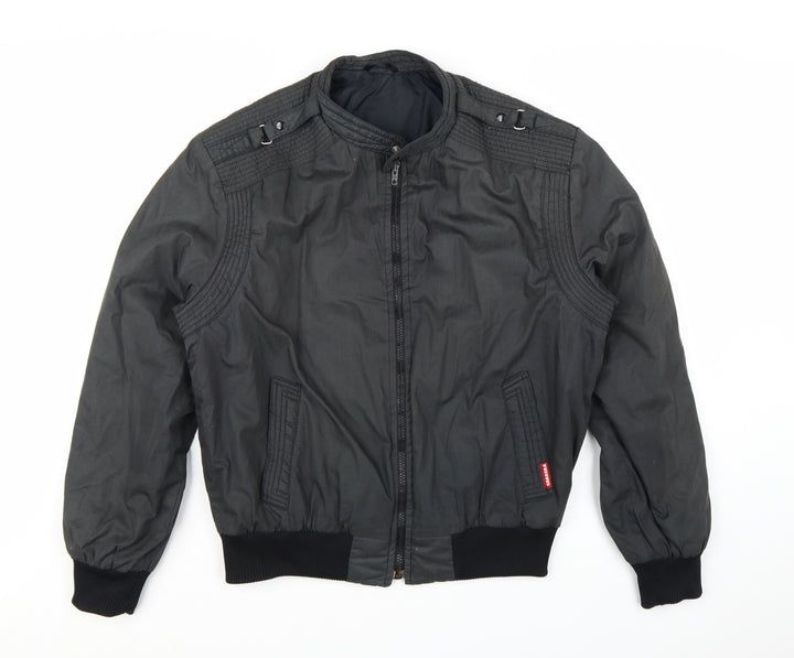 Carrera Men's Black M Bomber Jacket Polyester Cotton Stand Collar