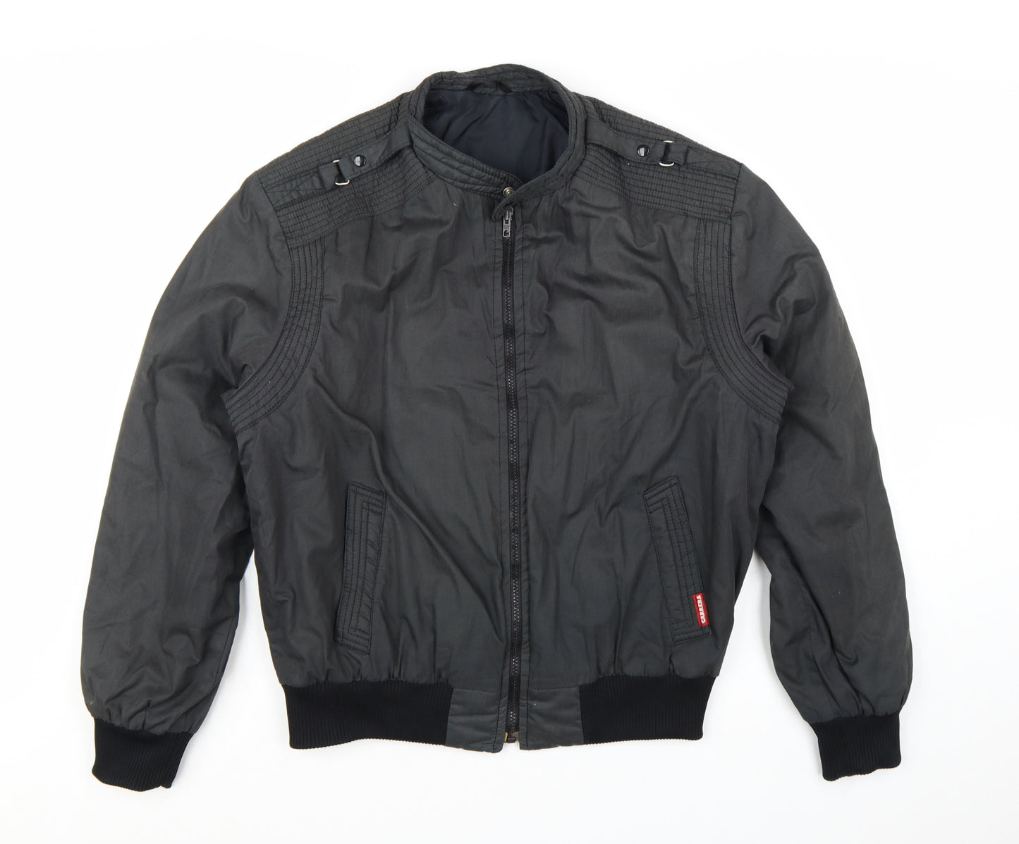 Carrera Men's Black M Bomber Jacket Polyester Cotton Stand Collar