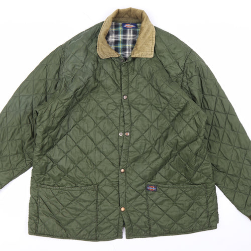Dickies Men's Green Quilted Jacket XL Workwear Outdoor Coat