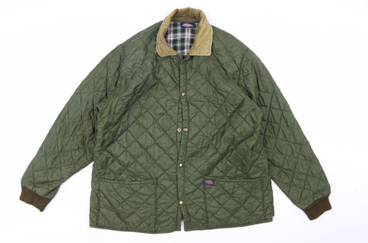 Dickies Men's Green Quilted Jacket XL Workwear Outdoor Coat
