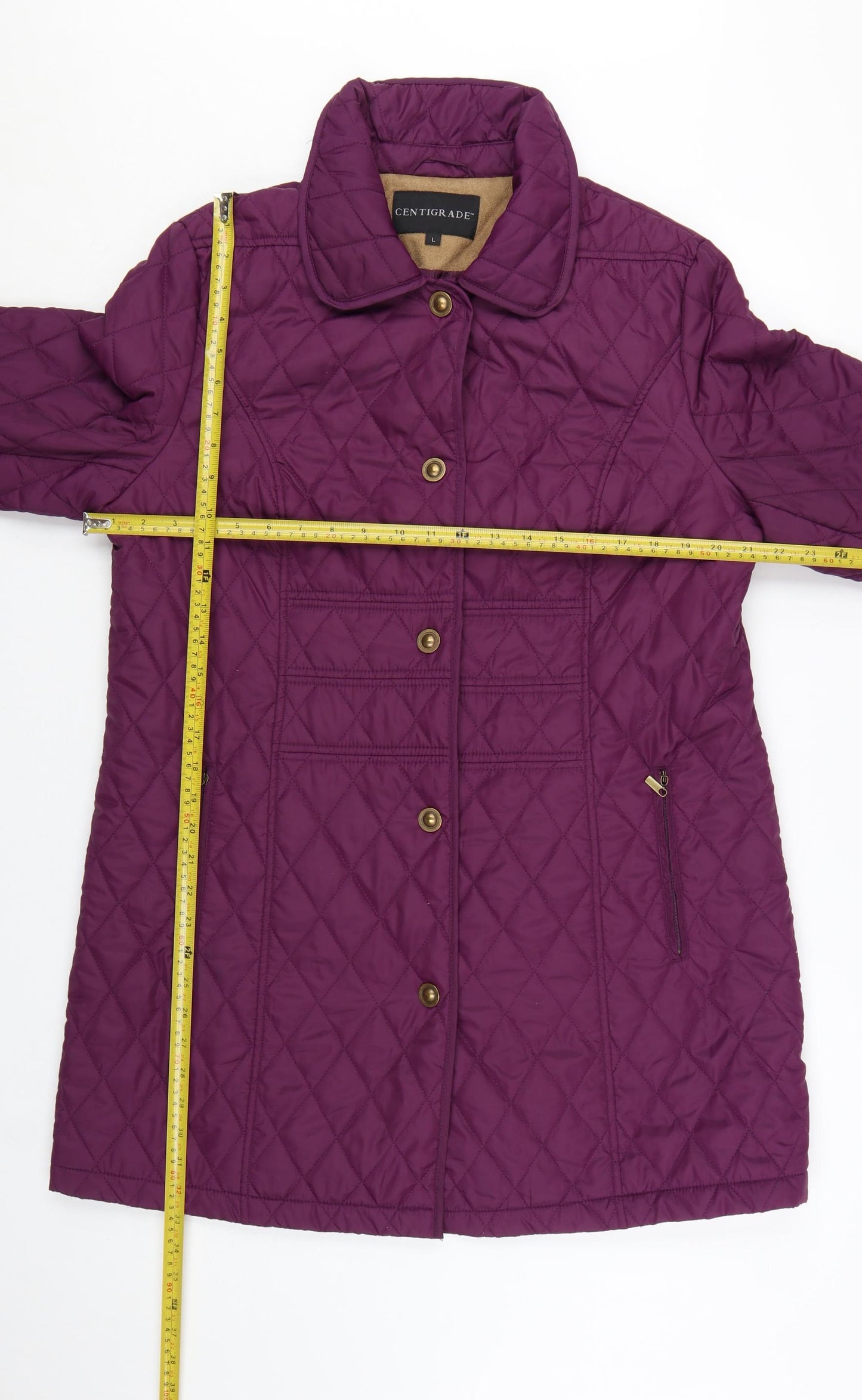 Centigrade Women's Purple Quilted Mid-Length Coat Size L