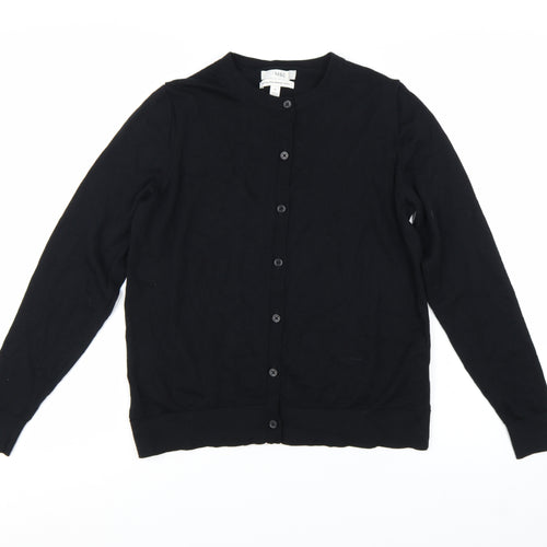 Marks and Spencer Women's Black Merino Wool Cardigan Size 14