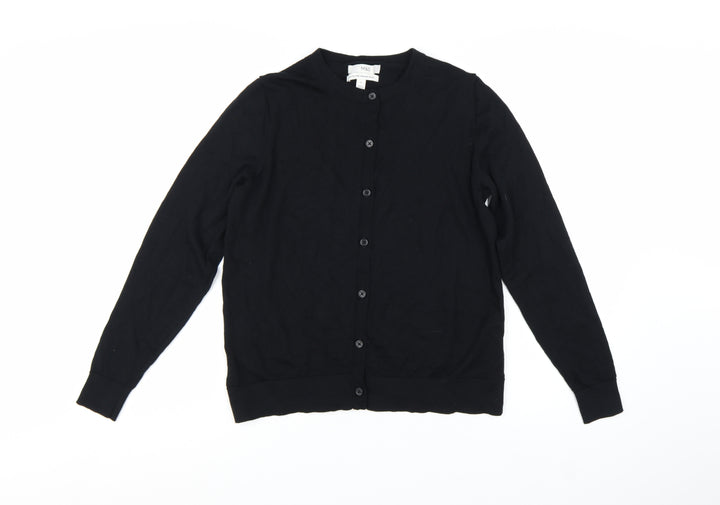 Marks and Spencer Women's Black Merino Wool Cardigan Size 14