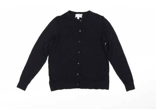 Marks and Spencer Women's Black Merino Wool Cardigan Size 14