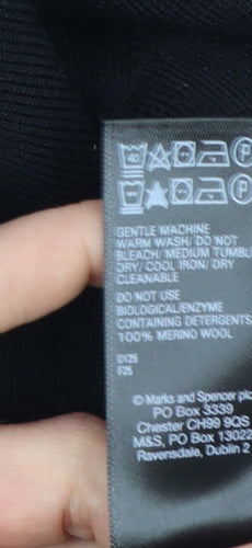 Marks and Spencer Women's Black Merino Wool Cardigan Size 14