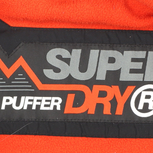 Superdry Men's Black Puffer Jacket Hooded Lined Size L Winter Coat