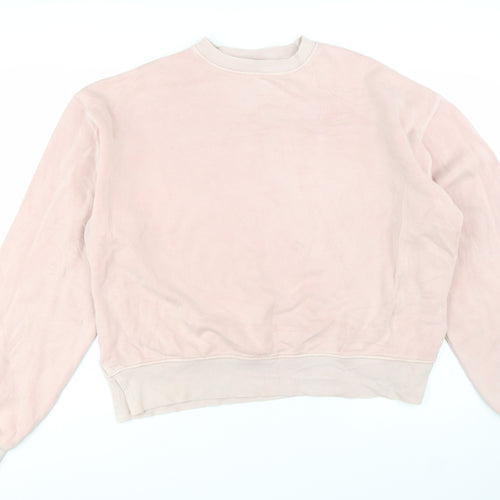 Reebok Womens Pink Crew Neck Pullover Sweatshirt Size M 12-14