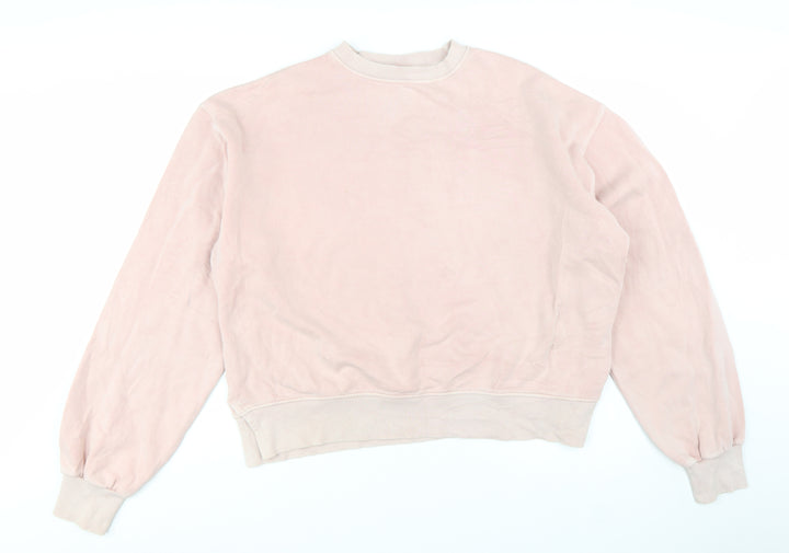 Reebok Womens Pink Crew Neck Pullover Sweatshirt Size M 12-14