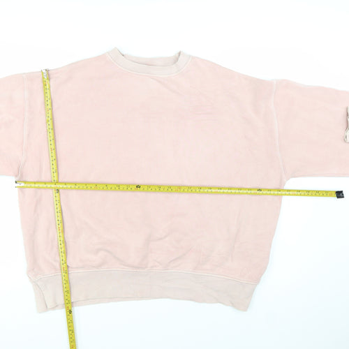 Reebok Womens Pink Crew Neck Pullover Sweatshirt Size M 12-14