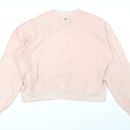 Reebok Womens Pink Crew Neck Pullover Sweatshirt Size M 12-14