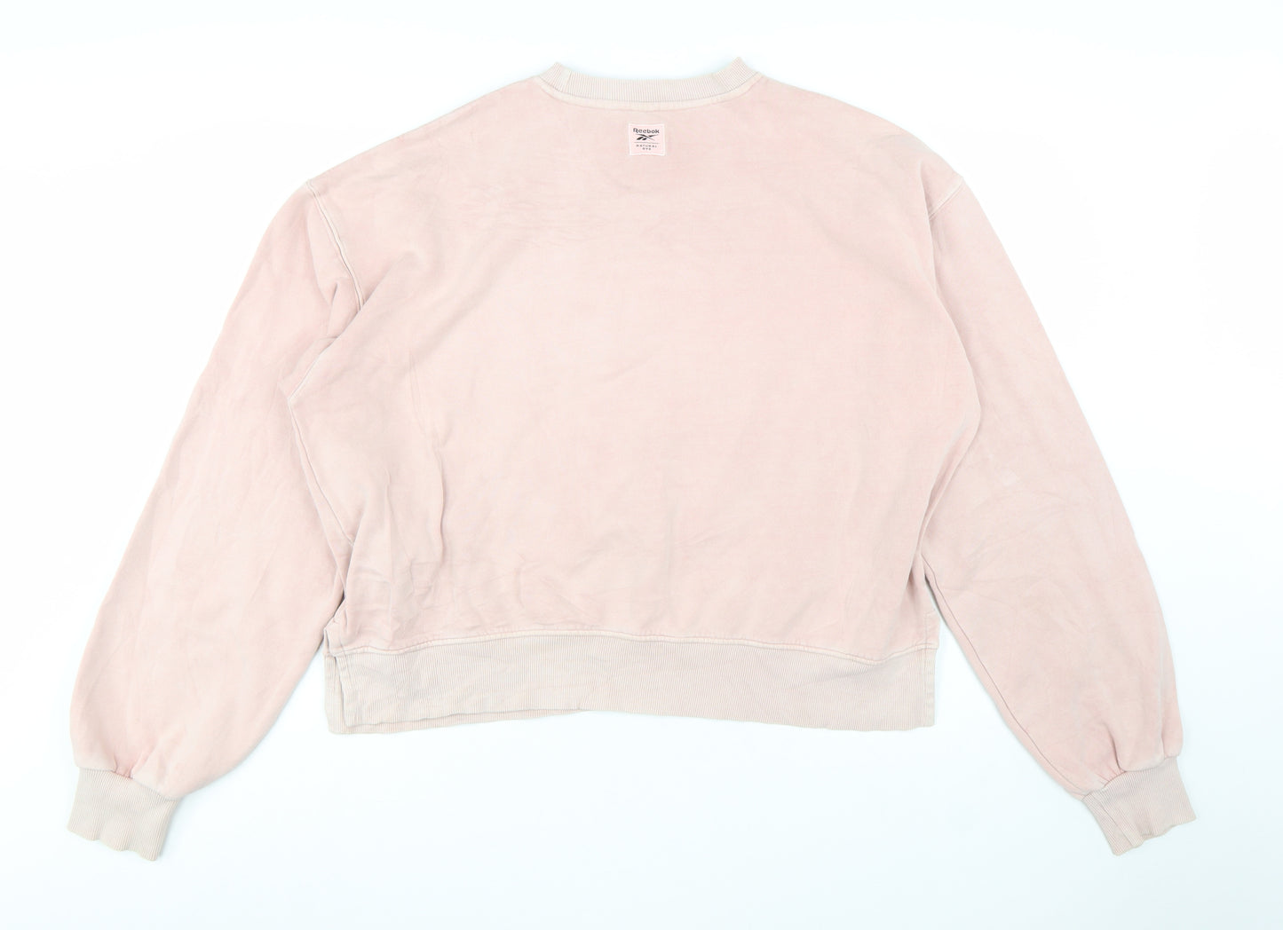 Reebok Womens Pink Crew Neck Pullover Sweatshirt Size M 12-14