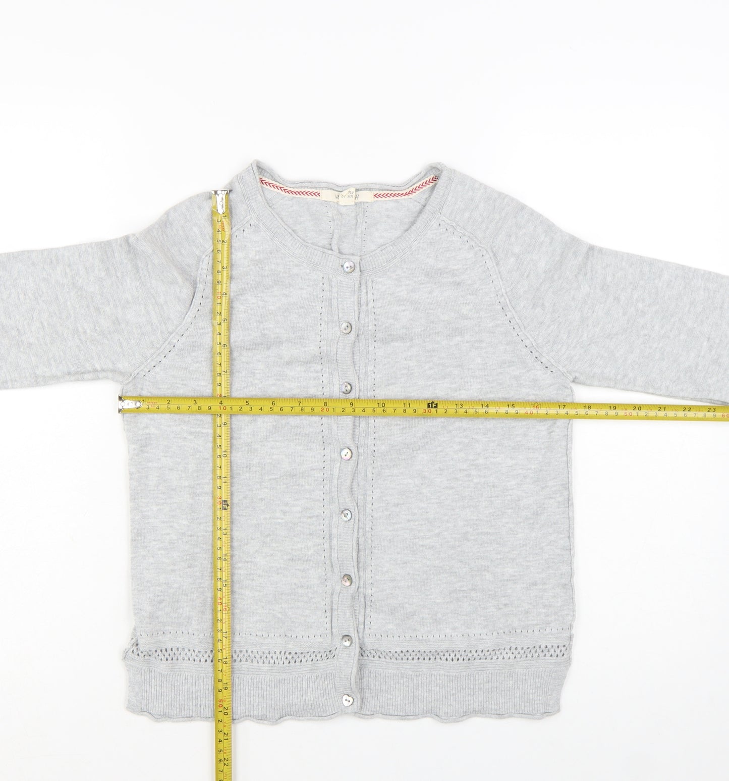 White Stuff Women's Grey Cotton Modal Cardigan UK 10
