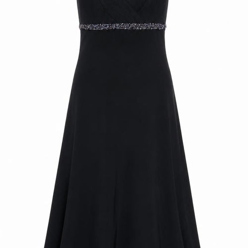 Marks and Spencer Women Black Size 10 A-Line Beaded Long Dress