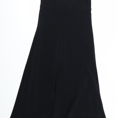 Marks and Spencer Women Black Size 10 A-Line Beaded Long Dress
