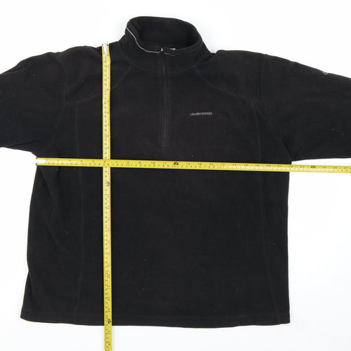 Craghoppers Men’s Black Fleece Pullover Sweatshirt L 1/4 Zip Outdoor