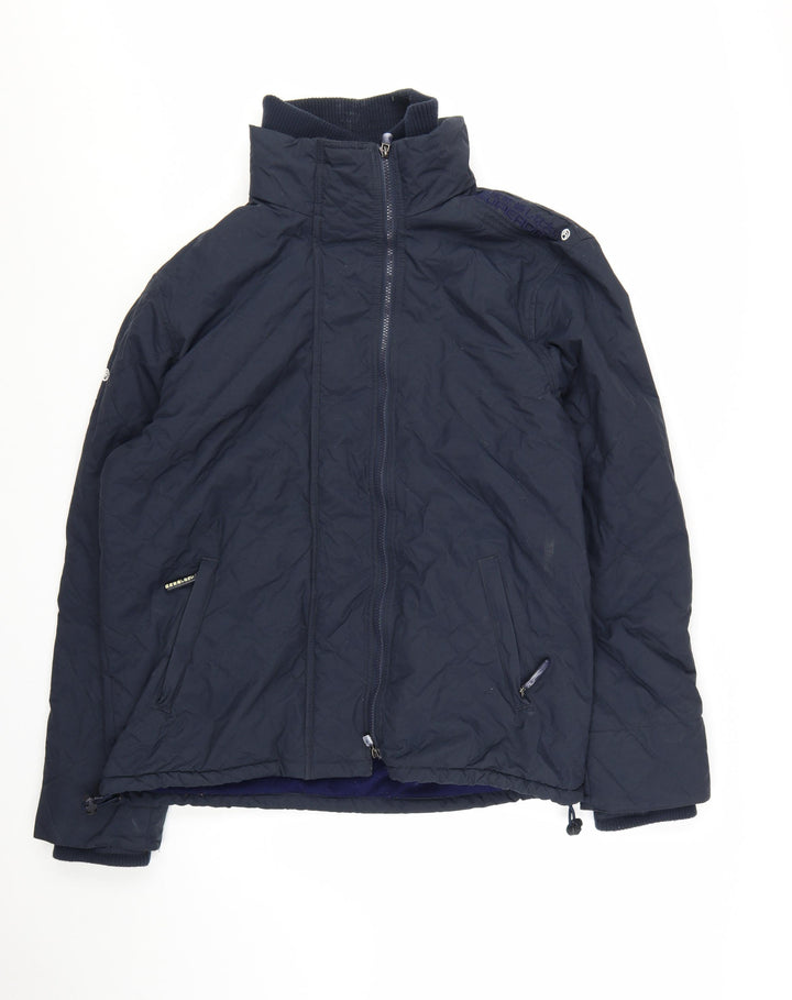 Superdry Men's Navy 2XL Windbreaker Jacket Waterproof Nylon