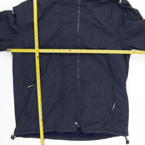 Superdry Men's Navy 2XL Windbreaker Jacket Waterproof Nylon