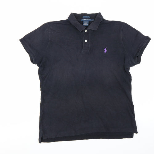 Ralph Lauren Men's Black Slim Fit Cotton Polo Shirt XL
