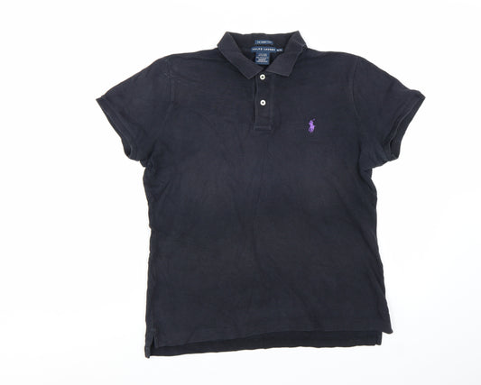Ralph Lauren Men's Black Slim Fit Cotton Polo Shirt XL