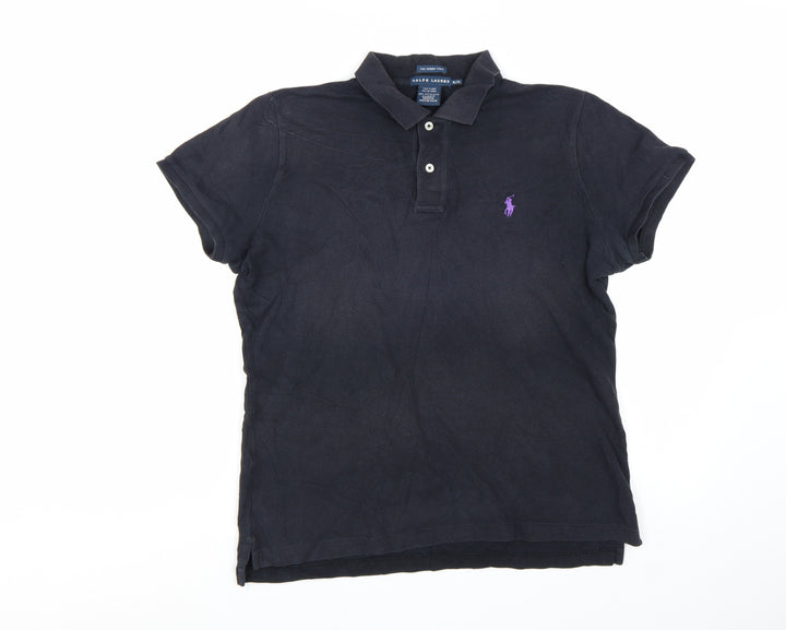 Ralph Lauren Men's Black Slim Fit Cotton Polo Shirt XL