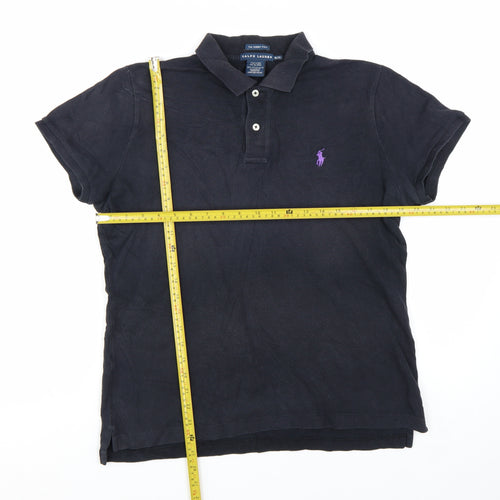 Ralph Lauren Men's Black Slim Fit Cotton Polo Shirt XL