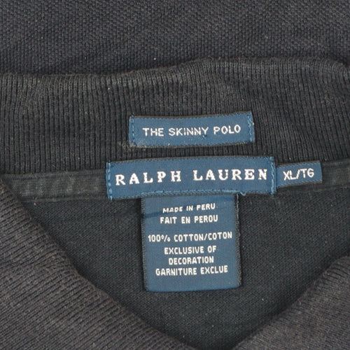 Ralph Lauren Men's Black Slim Fit Cotton Polo Shirt XL