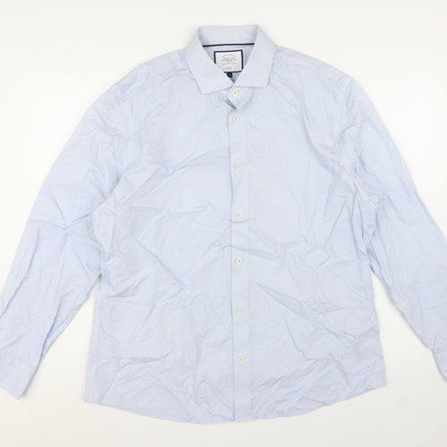 Charles Tyrwhitt Men's Blue XL Slim Fit Non-Iron Dress Shirt