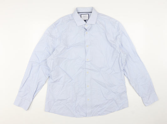 Charles Tyrwhitt Men's Blue XL Slim Fit Non-Iron Dress Shirt