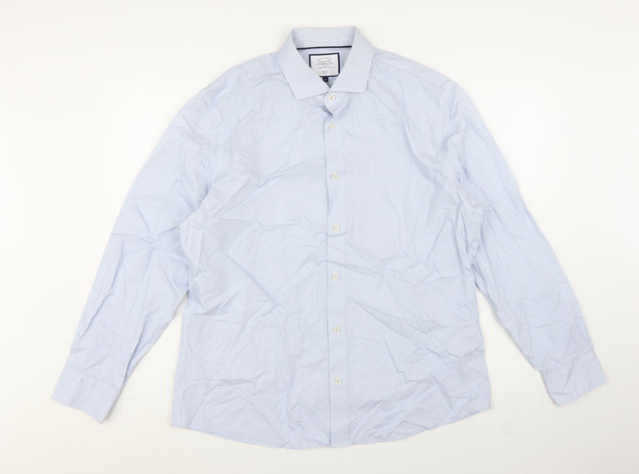 Charles Tyrwhitt Men's Blue XL Slim Fit Non-Iron Dress Shirt