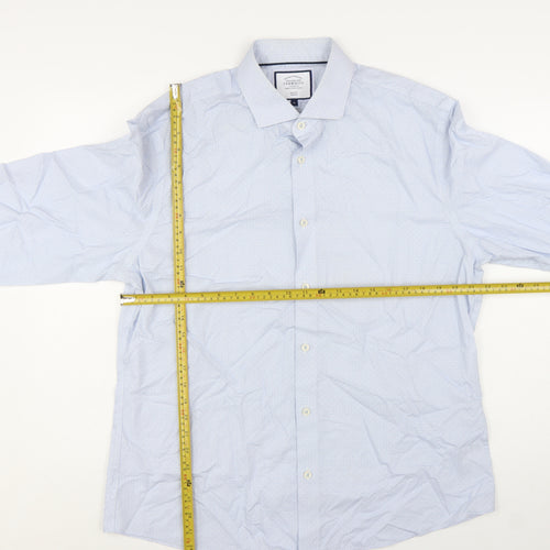 Charles Tyrwhitt Men's Blue XL Slim Fit Non-Iron Dress Shirt