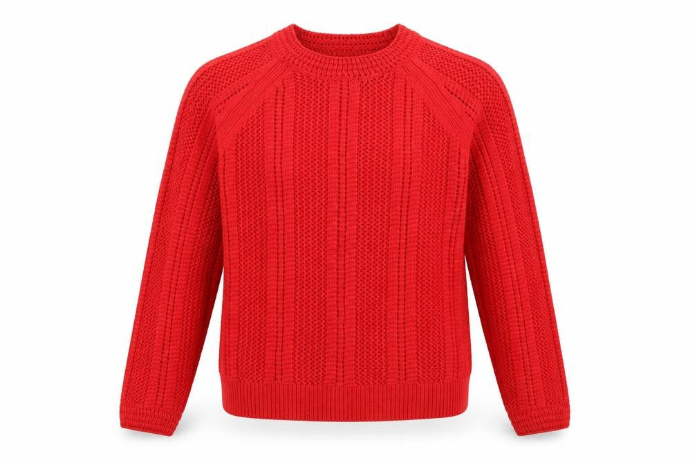 Marks and Spencer Women Red Chunky Knit Cotton Jumper Size M