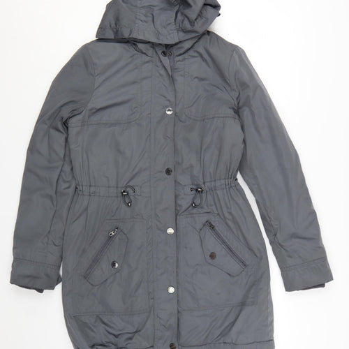 Maine New England Women's Grey Size 8 Hooded Parka Coat