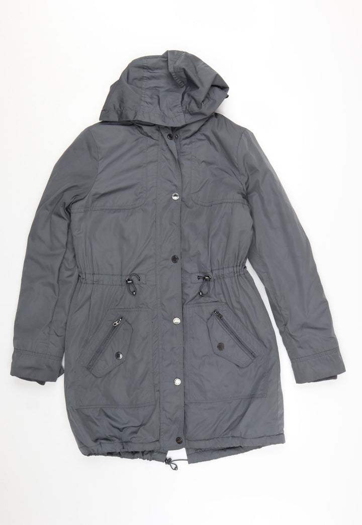 Maine New England Women's Grey Size 8 Hooded Parka Coat