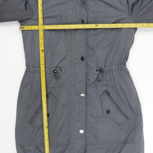 Maine New England Women's Grey Size 8 Hooded Parka Coat