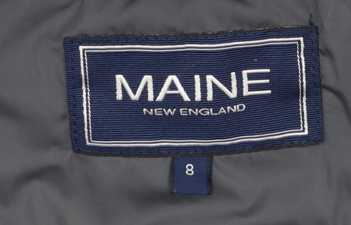 Maine New England Women's Grey Size 8 Hooded Parka Coat